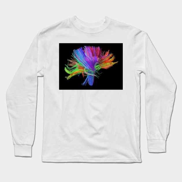 White matter fibres of the human brain (C023/9414) Long Sleeve T-Shirt by SciencePhoto